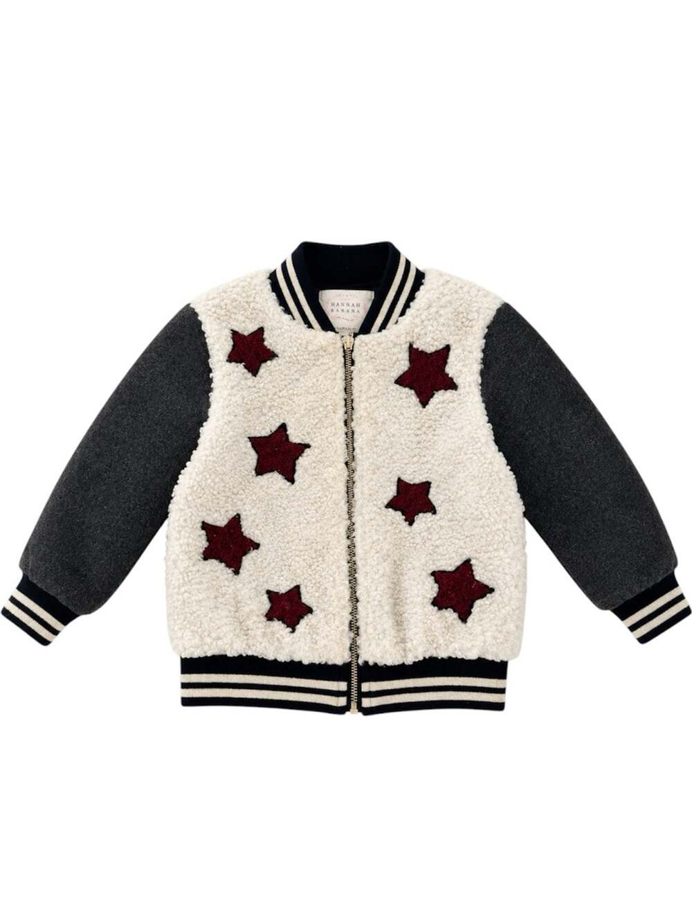 Hannah Banana Girls Sherpa Varsity Bomber Jacket Future Is Me 2T